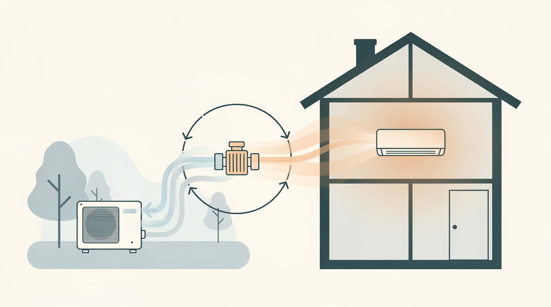 Schéma du cycle thermodynamique d'une pompe à chaleur