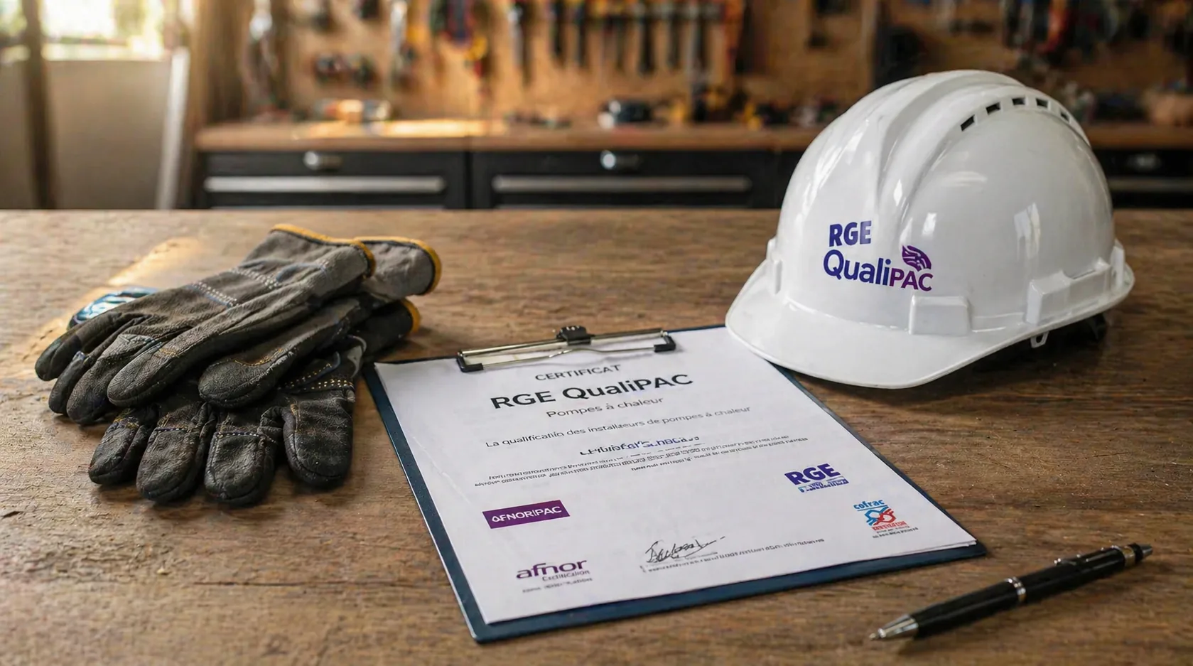 Symbole de certification professionnelle d’un installateur RGE QualiPAC