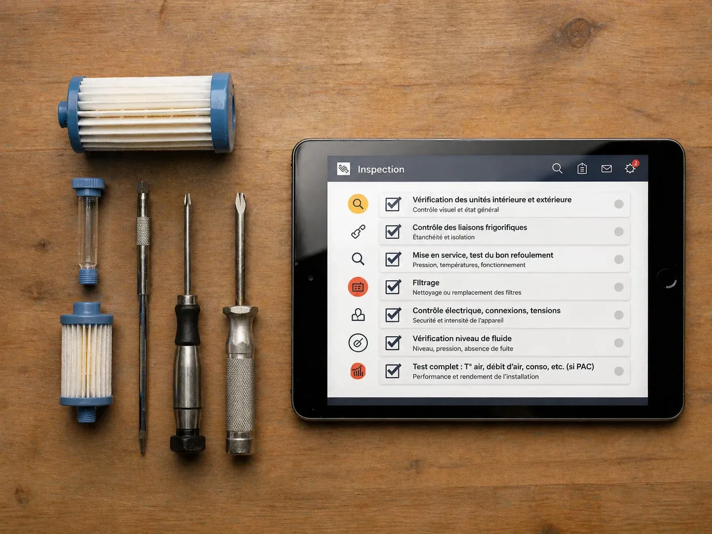 Checklist d’entretien et outils professionnels d’un technicien PAC
